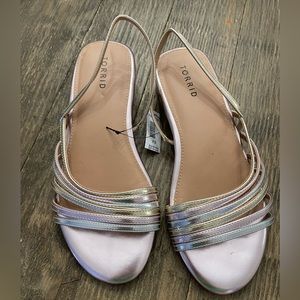 Torrid metallic low heel sandals size 9.5